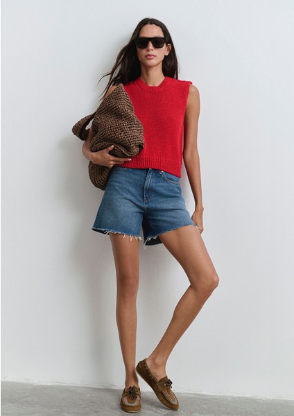 Millie 90LAR Koyu Mavi Jean Şort 1458989751