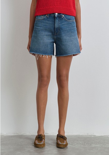 Millie 90LAR Koyu Mavi Jean Şort 1458989751