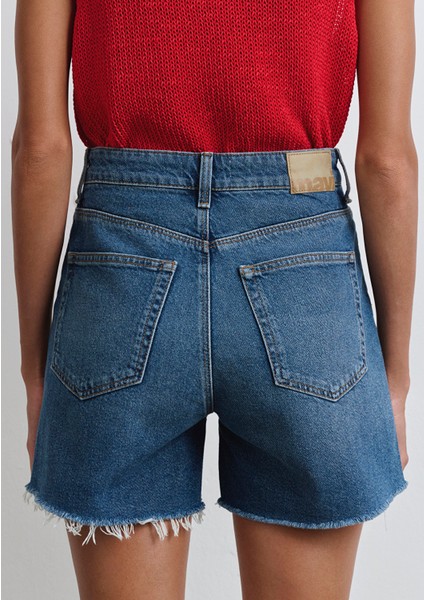 Millie 90LAR Koyu Mavi Jean Şort 1458989751