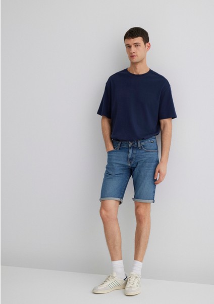 Tim Street Gölgeli Indigo Mavisi Jean Şort 0428487143