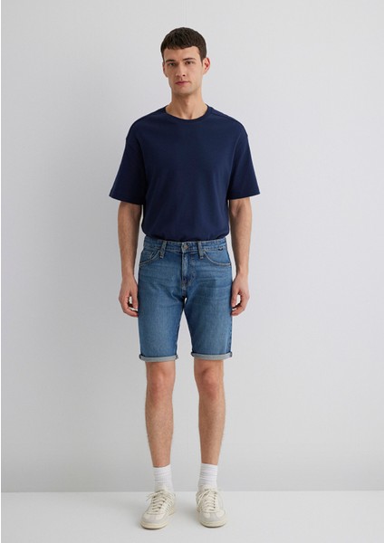Tim Street Gölgeli Indigo Mavisi Jean Şort 0428487143