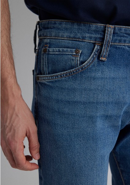 Tim Street Gölgeli Indigo Mavisi Jean Şort 0428487143