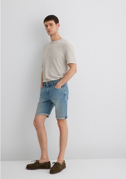 Brian 90LAR Vintage Indigo Mavi Jean Şort 0418485360