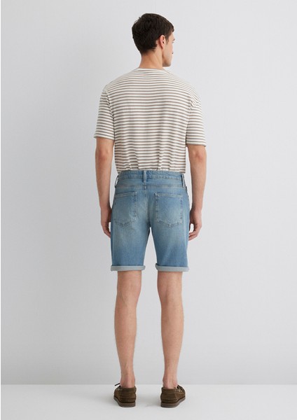 Brian 90LAR Vintage Indigo Mavi Jean Şort 0418485360