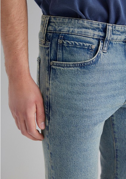 Tim Street Gölgeli Indigo Mavisi Jean Şort 0428489645