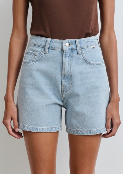 Verna Mavi Premium Buz Mavi Jean Şort 1410059-89754
