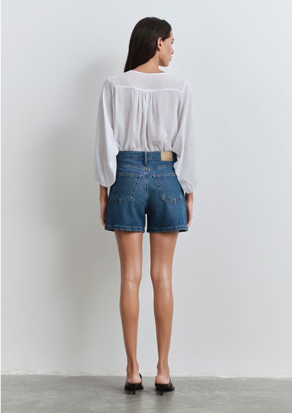 Verna 90LAR Koyu Mavi Jean Şort 1410059-89748