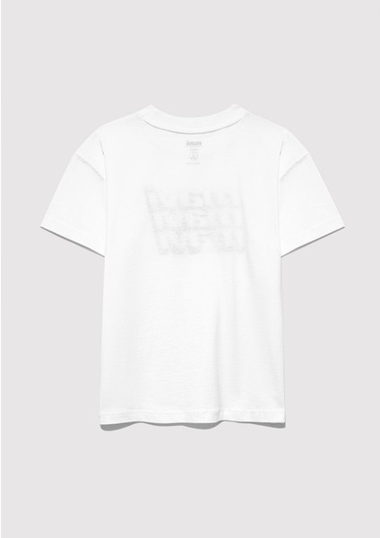 Mavi Logo Baskılı Ekru Tişört 6610284-70057