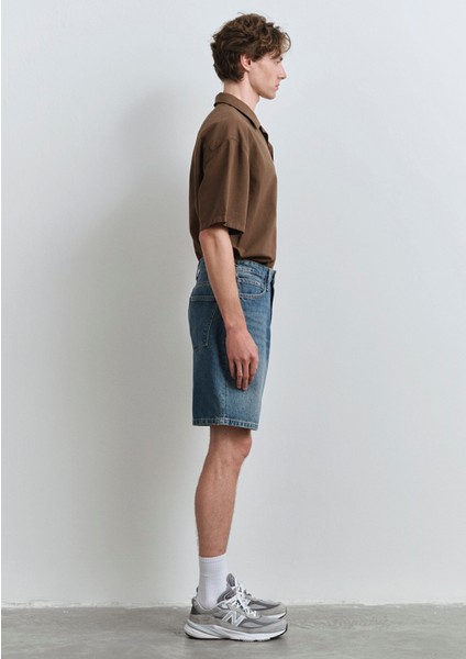 Houston Street Indigo Mavisi Jean Şort 0410672-89805