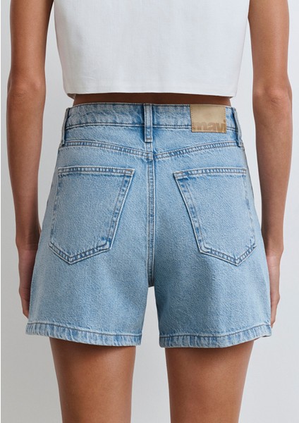 Verna 90LAR Buz Mavi Jean Şort 1410059-89747