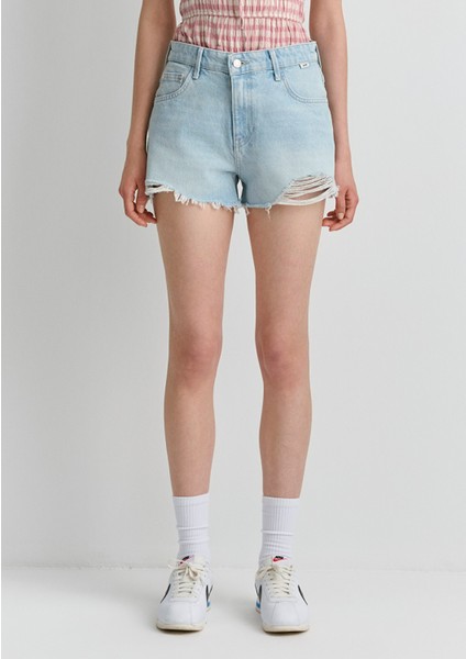 Tyra 90LAR Buz Mavi Jean Şort 1410011-89737