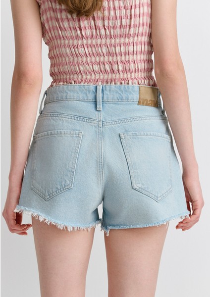 Tyra 90LAR Buz Mavi Jean Şort 1410011-89737