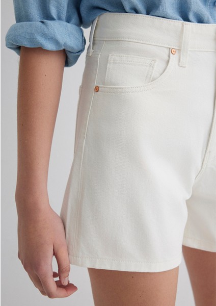 Verna Off White 90LAR Jean Şort 1410059-90443