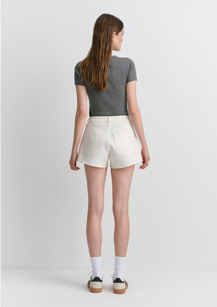Rosie 90LAR Beyaz Jean Şort 1447489739