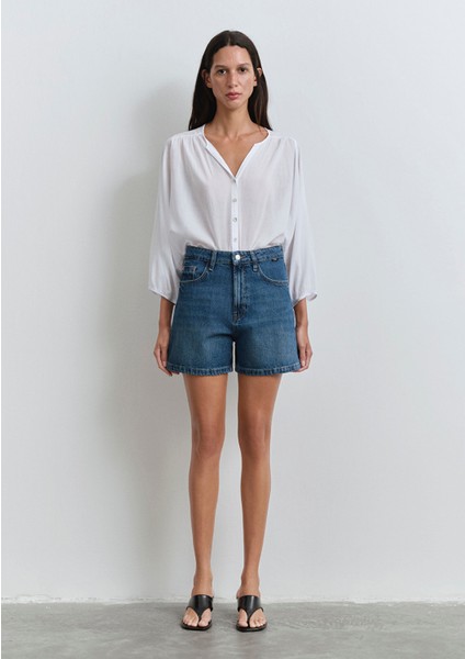 Verna 90LAR Koyu Mavi Jean Şort 1410059-89748