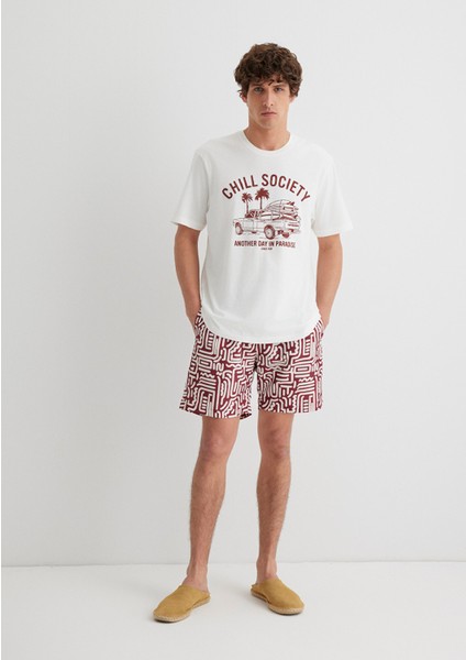 Bordo Deniz Şortu 0911905-32421