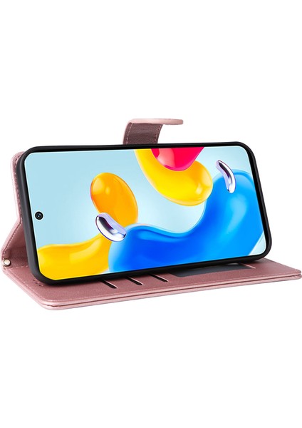 Xiaomi Poco M4 Pro 5g Için El Kayışı ve Kart Yuvalı Premium Deri Cüzdan Kılıf-Rose Gold (Yurt Dışından) fiyatları