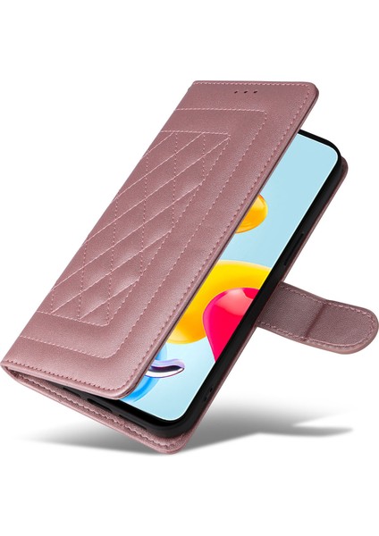 Xiaomi Poco M4 Pro 5g Için El Kayışı ve Kart Yuvalı Premium Deri Cüzdan Kılıf-Rose Gold (Yurt Dışından) fırsatları