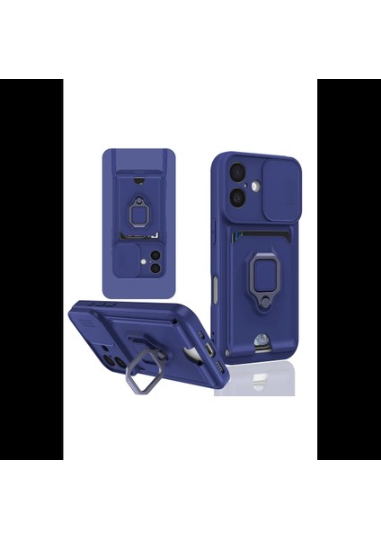 iPhone 16 Kılıf Zuma Kartvizitli Yüzüklü Silikon