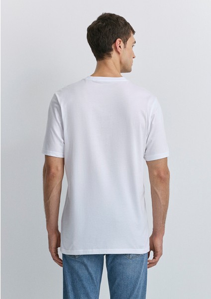 Hav Baskılı Beyaz Tişört 0612759-620