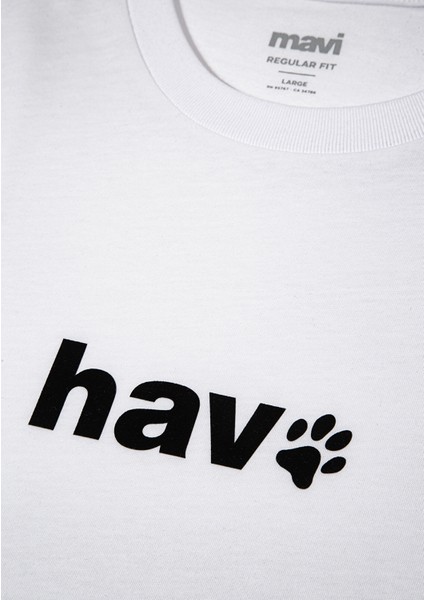 Hav Baskılı Beyaz Tişört 0612759-620