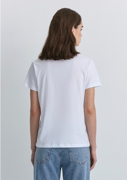 Hav Baskılı Beyaz Tişört 1613288-620