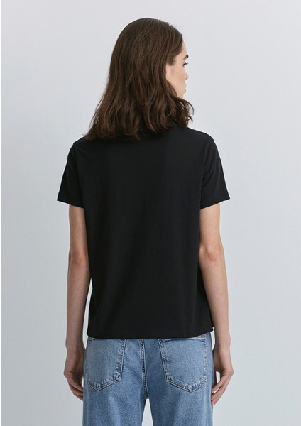 Hav Baskılı Siyah Tişört 1613288-900