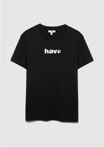 Hav Baskılı Siyah Tişört 1613288-900