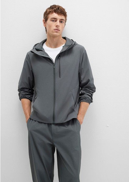 Kapüşonlu Yeşil Spor Ceket 0110655-71598