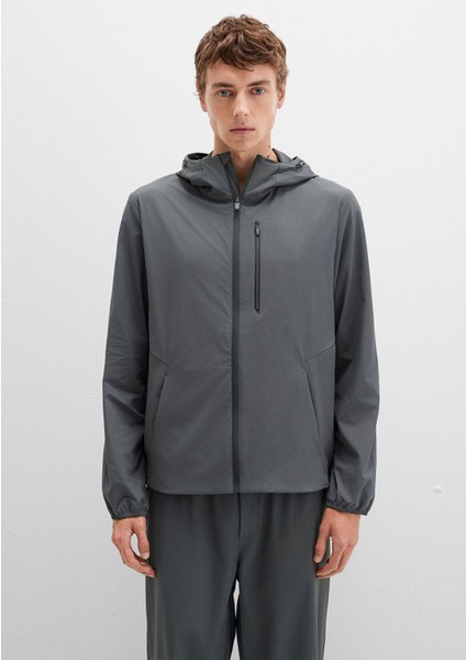 Kapüşonlu Yeşil Spor Ceket 0110655-71598