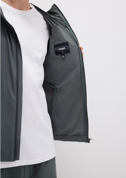 Kapüşonlu Yeşil Spor Ceket 0110655-71598