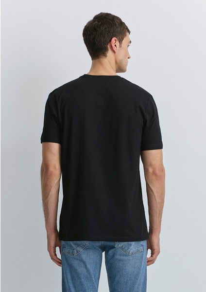 Hav Baskılı Siyah Tişört 0612759-900