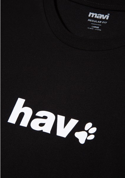 Hav Baskılı Siyah Tişört 0612759-900