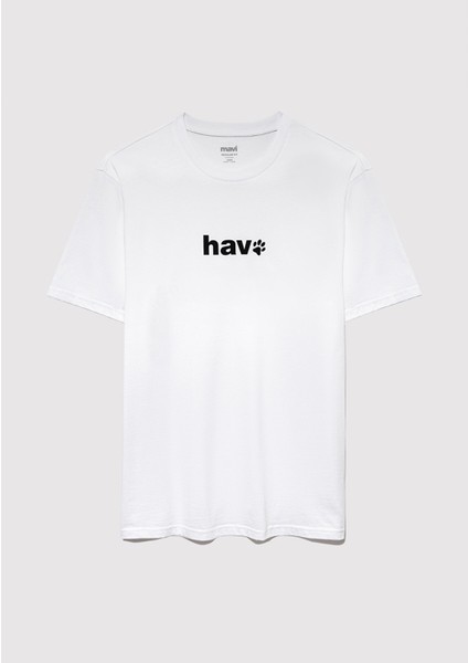Hav Baskılı Beyaz Tişört 0612759-620