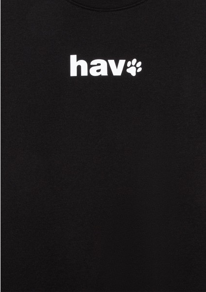 Hav Baskılı Siyah Tişört 1613288-900