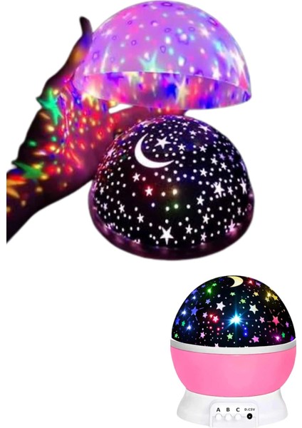 Wizard Yıldızlı Gece Lambası Mor Projeksiyon Görünümlü Masa Lambası Renk Değiştirebilen modelleri