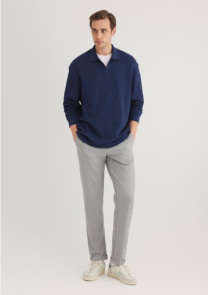 Gri Örme Pantolon 0010460-80018