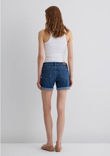 Pixie Casual Koyu Mavi Jean Şort 1437090726