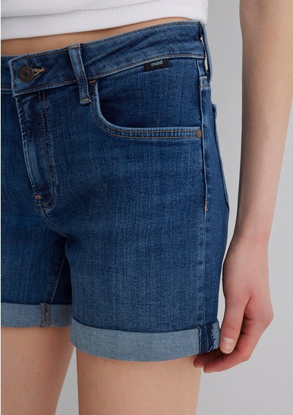 Pixie Casual Koyu Mavi Jean Şort 1437090726