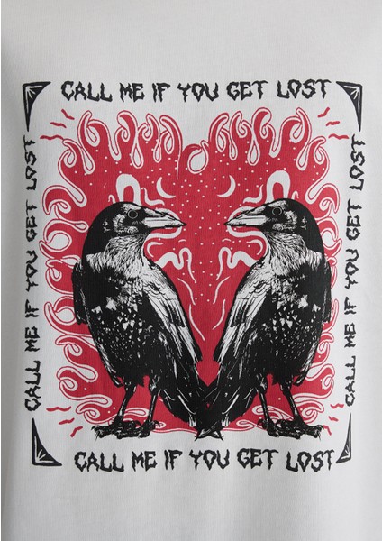 Baskılı Ekru Tişört 0612808-70057