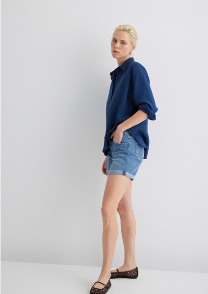 Pixie Casual Açık Mavi Jean Şort 1437090725