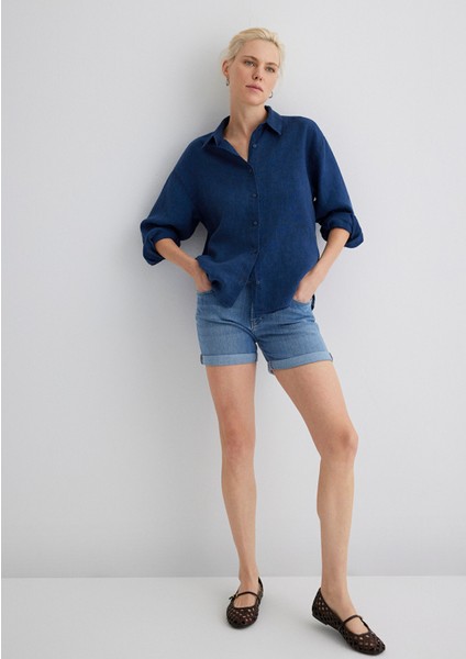 Pixie Casual Açık Mavi Jean Şort 1437090725