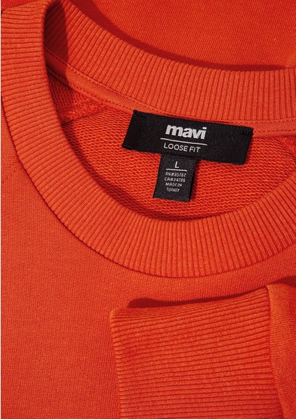 Mavi Logo Baskılı Turuncu Sweatshirt 0S10335-70435