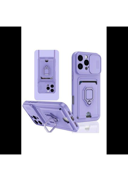 iPhone 16 Pro Kılıf Zuma Kartvizitli Yüzüklü Silikon