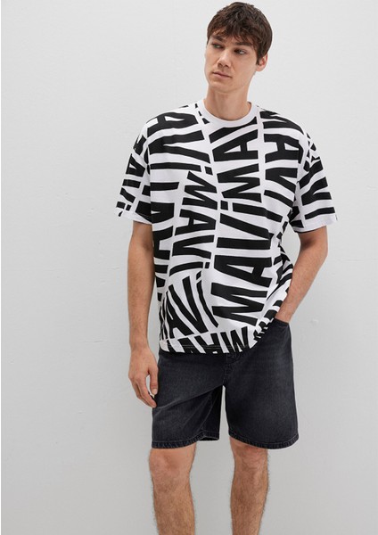 Mavi Logo Baskılı Siyah Tişört 0610629-900