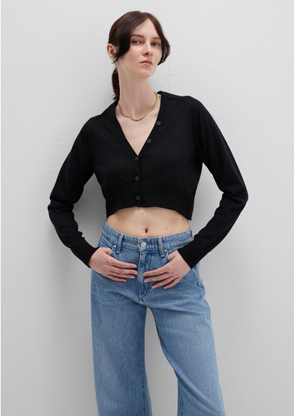 Siyah Crop Hırka 1710690-900