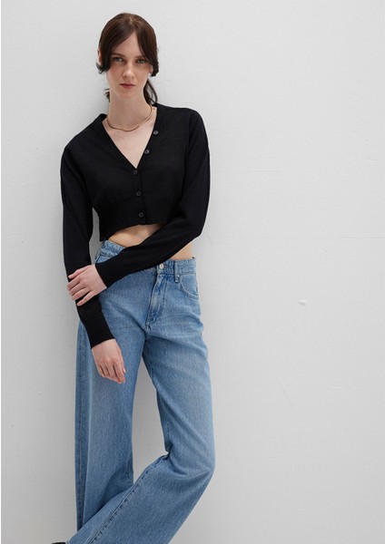 Siyah Crop Hırka 1710690-900