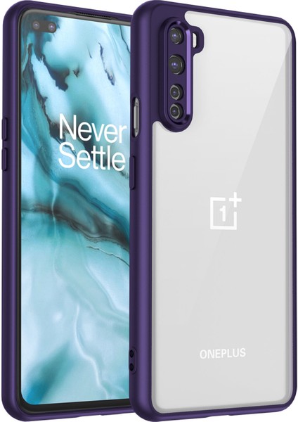 Oneplus Nord,için Eabhulie Kılıf, Kamera Lens Korumalı Hibrit 2'si 1 Arada Şeffaf Kılıf-Mor (Yurt Dışından)