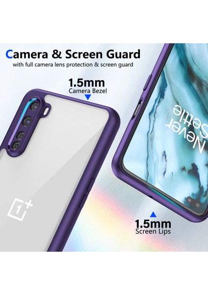 Oneplus Nord,için Eabhulie Kılıf, Kamera Lens Korumalı Hibrit 2'si 1 Arada Şeffaf Kılıf-Mor (Yurt Dışından) modelleri