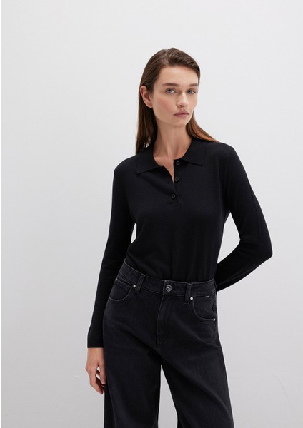 Yün Karışımlı Siyah Triko Polo 1710712-900